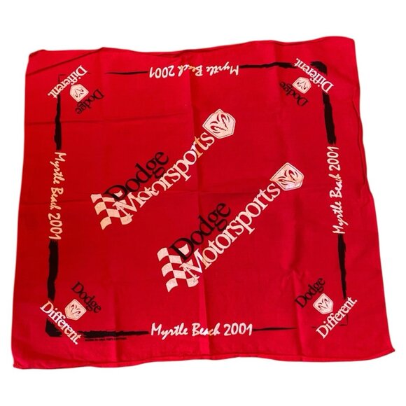 Dodge Motorsports 2001 Red Rally Bandana Scarf Myrtle Beach Handkerchief - Picture 1 of 16
